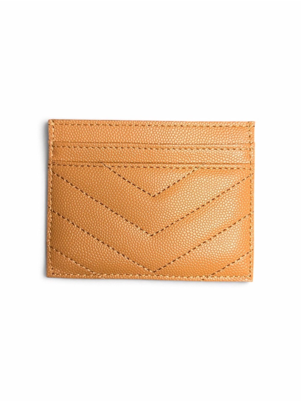 Saint Laurent Tan Card Holder with Gold YSL Logo - Picture 3 of 5